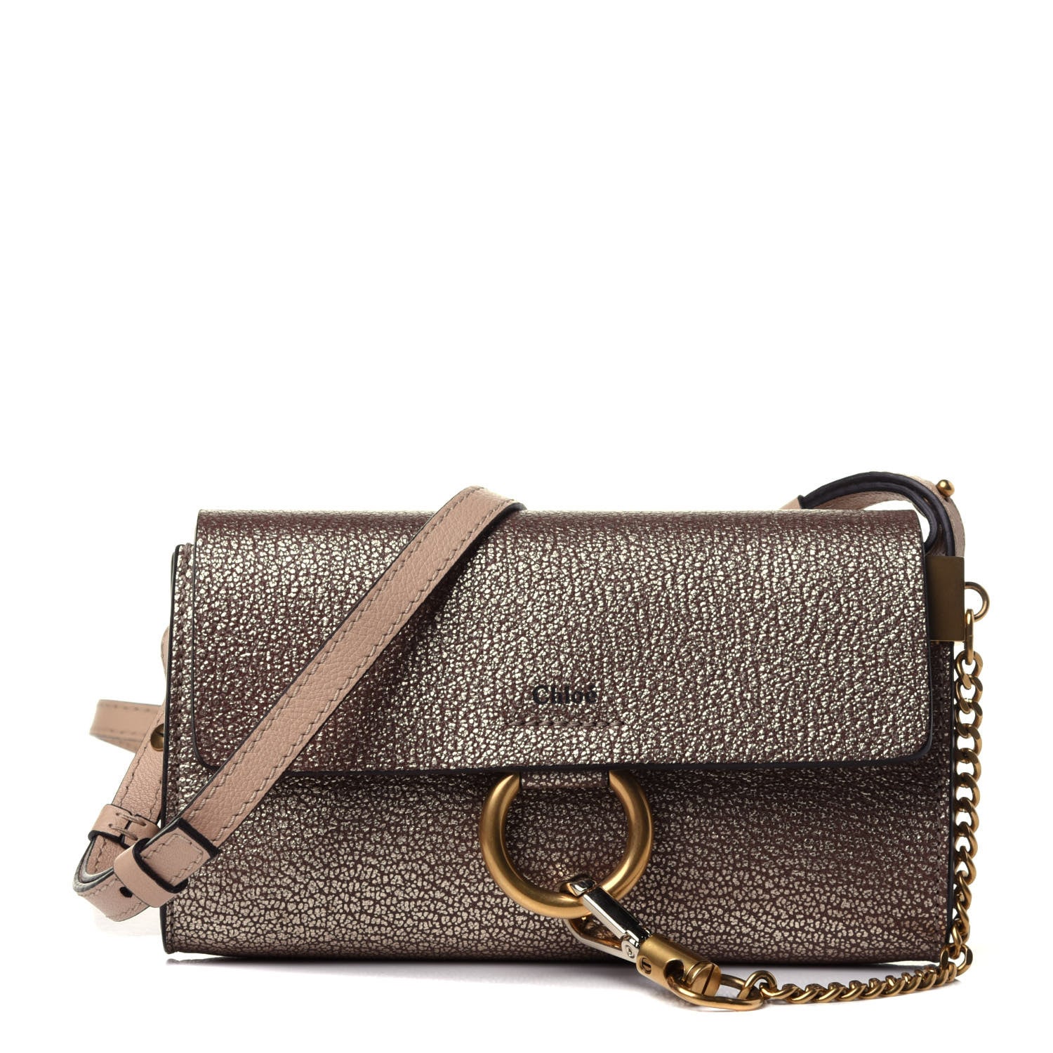 Chloe Metallic Goatskin Mini Faye Shoulder Bag Gold 1 of 4