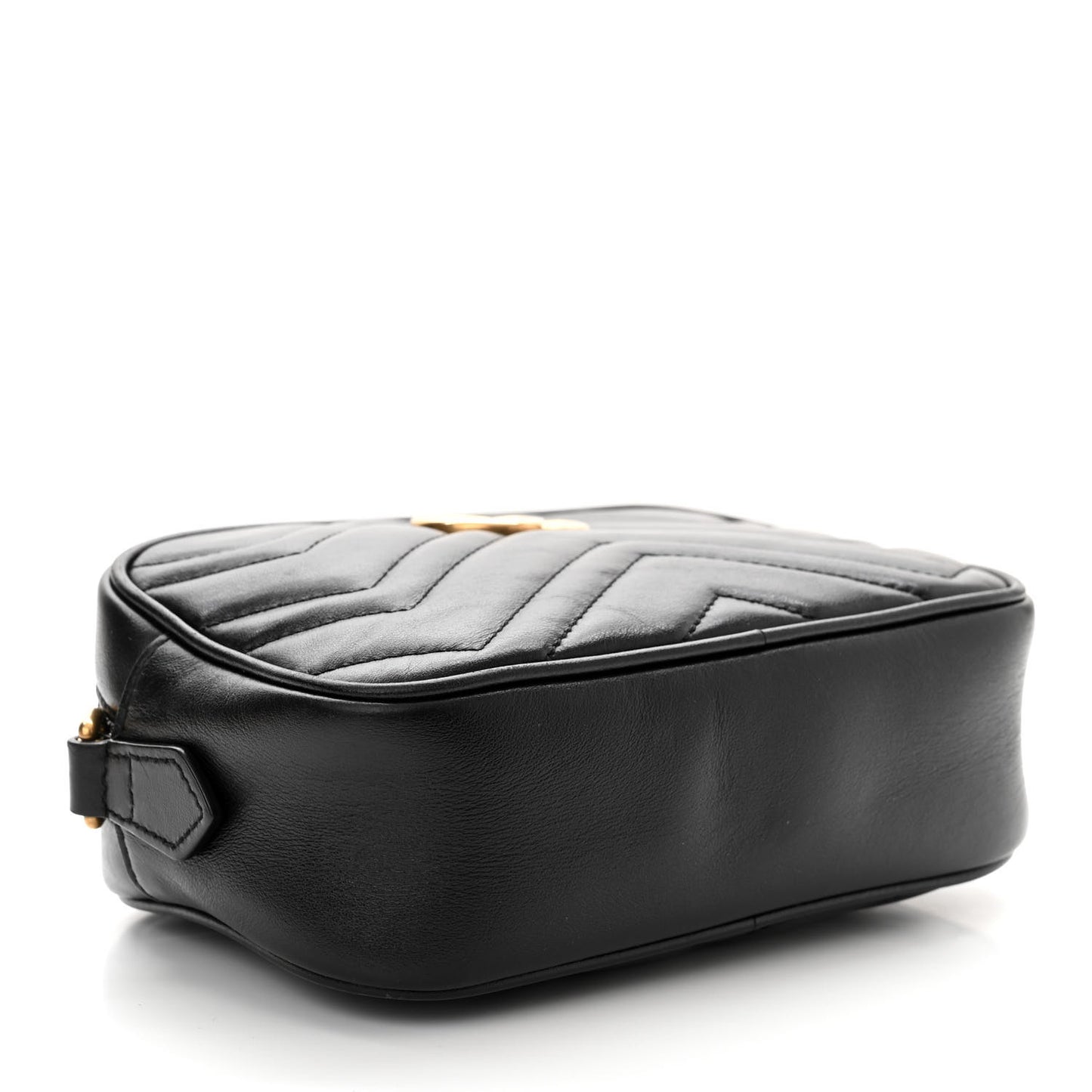 Calfskin Matelasse Mini GG Marmont Chain Shoulder Bag Black