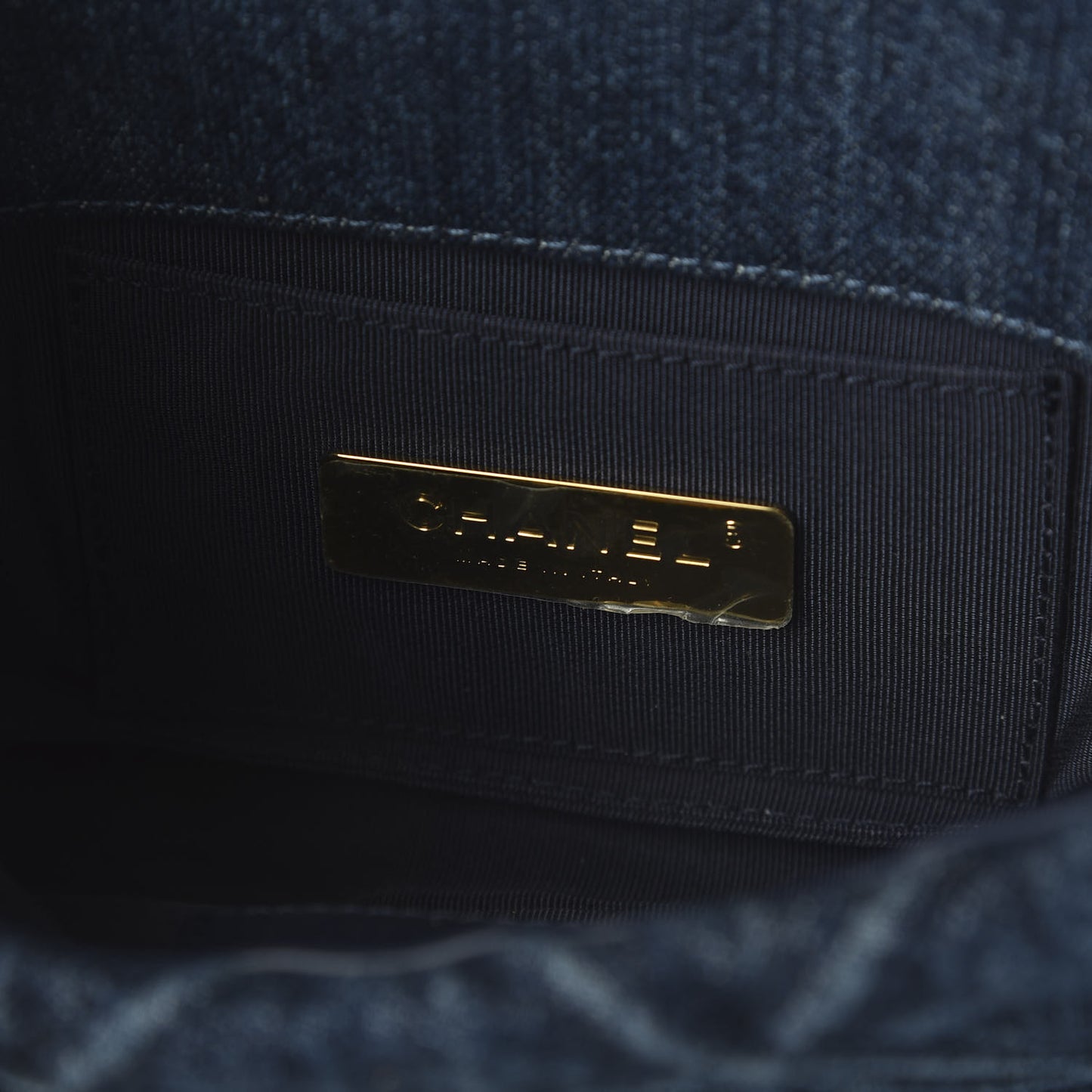 Denim Quilted Chanel 19 Belt Bag Blue