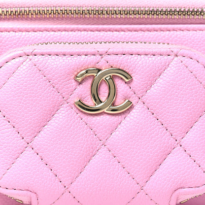 Chanel Caviar Quilted Top Handle Pocket Vanity Case Lilac 8 of 10