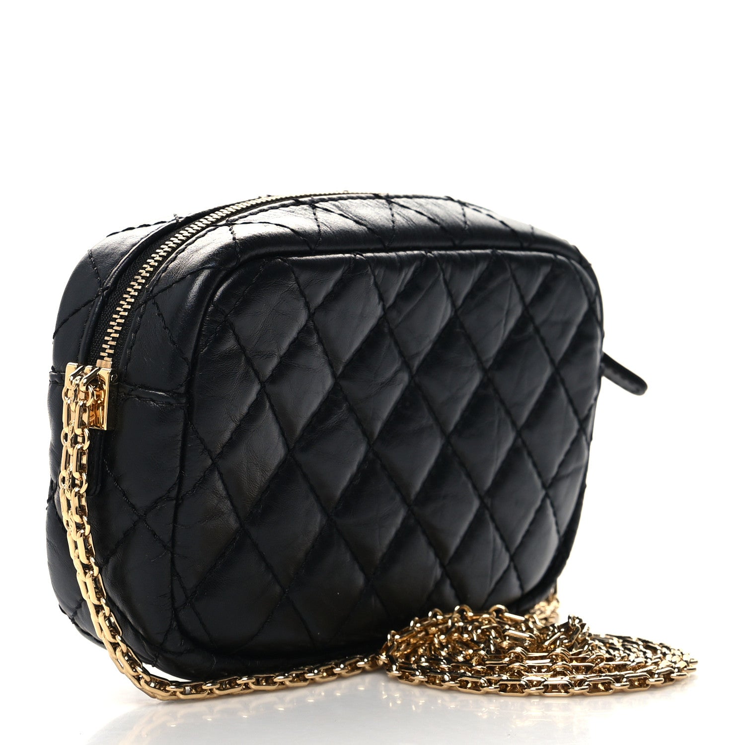 Chanel Aged Calfskin Quilted Mini Reissue Camera Case Black 3 of 10