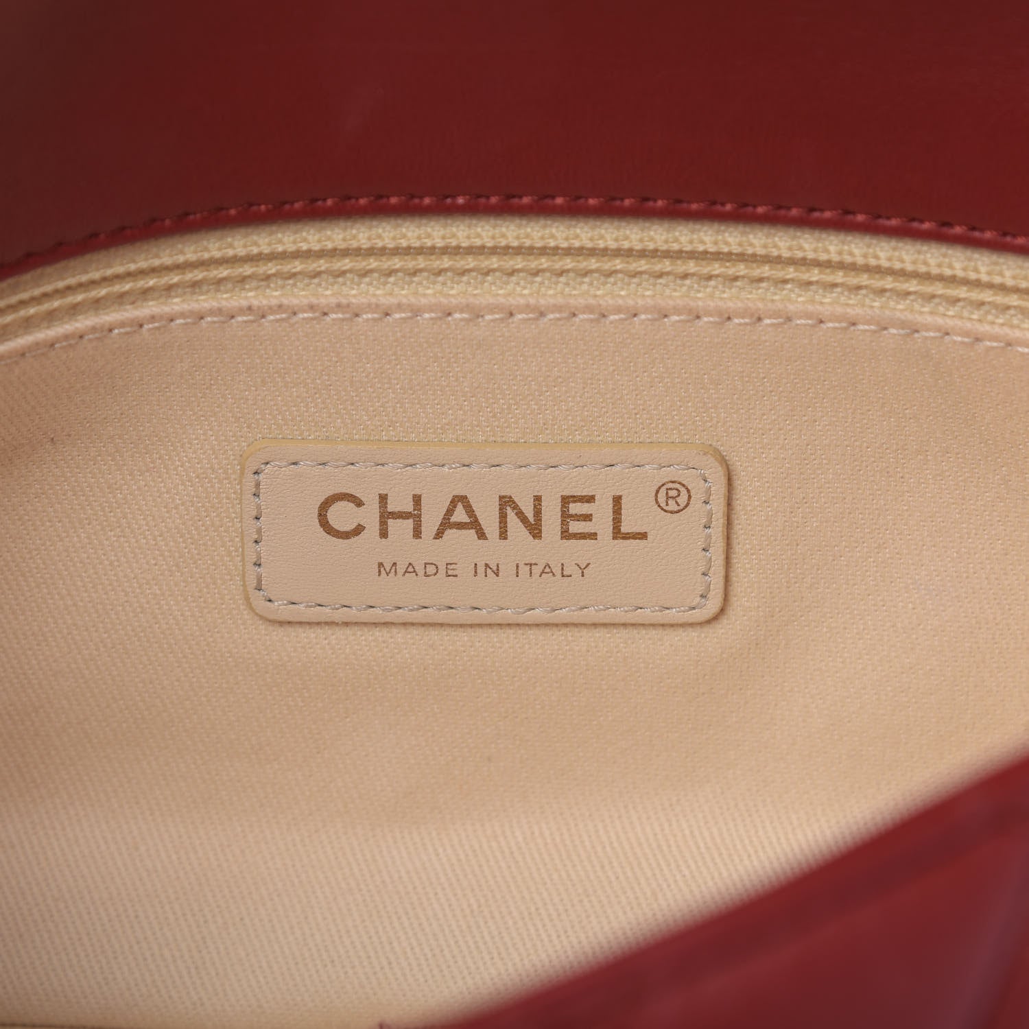 Chanel Lambskin Quilted Medium Contrast Stitch Flap Red 9 of 10