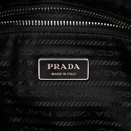 Prada Terry Cloth Tote Bag Black White 6 of 10