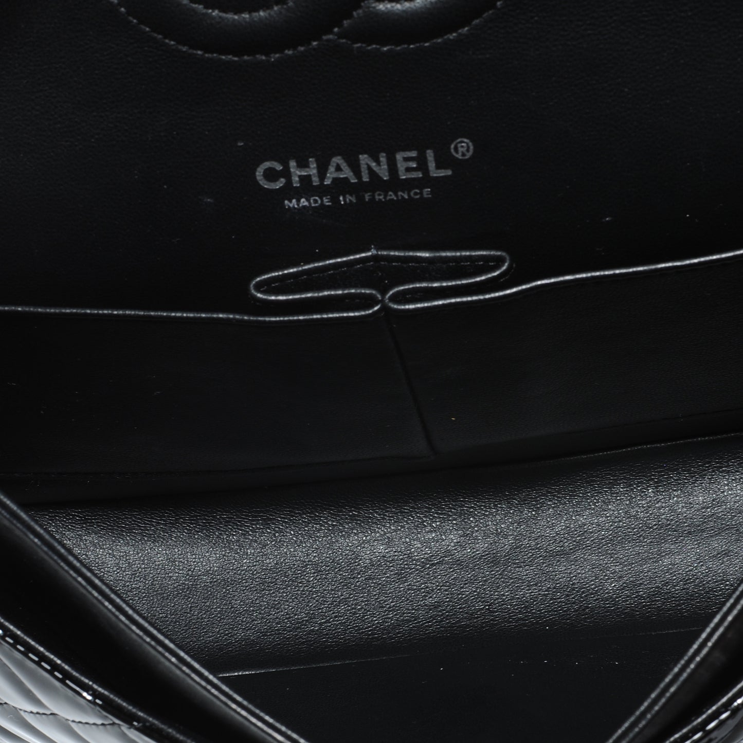 Patent Medium Double Flap Black