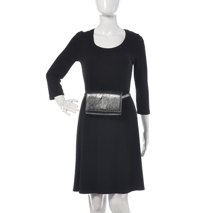 Saint Laurent Metallic Lambskin Lame Kate Belt Bag Black Platine 2 of 8
