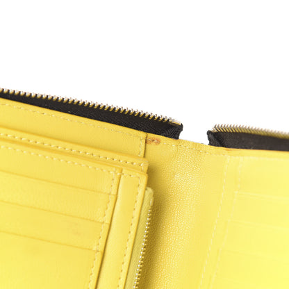 Celine Drummed Calfskin Zip Around Multifunction Wallet Black Citron 6 of 7