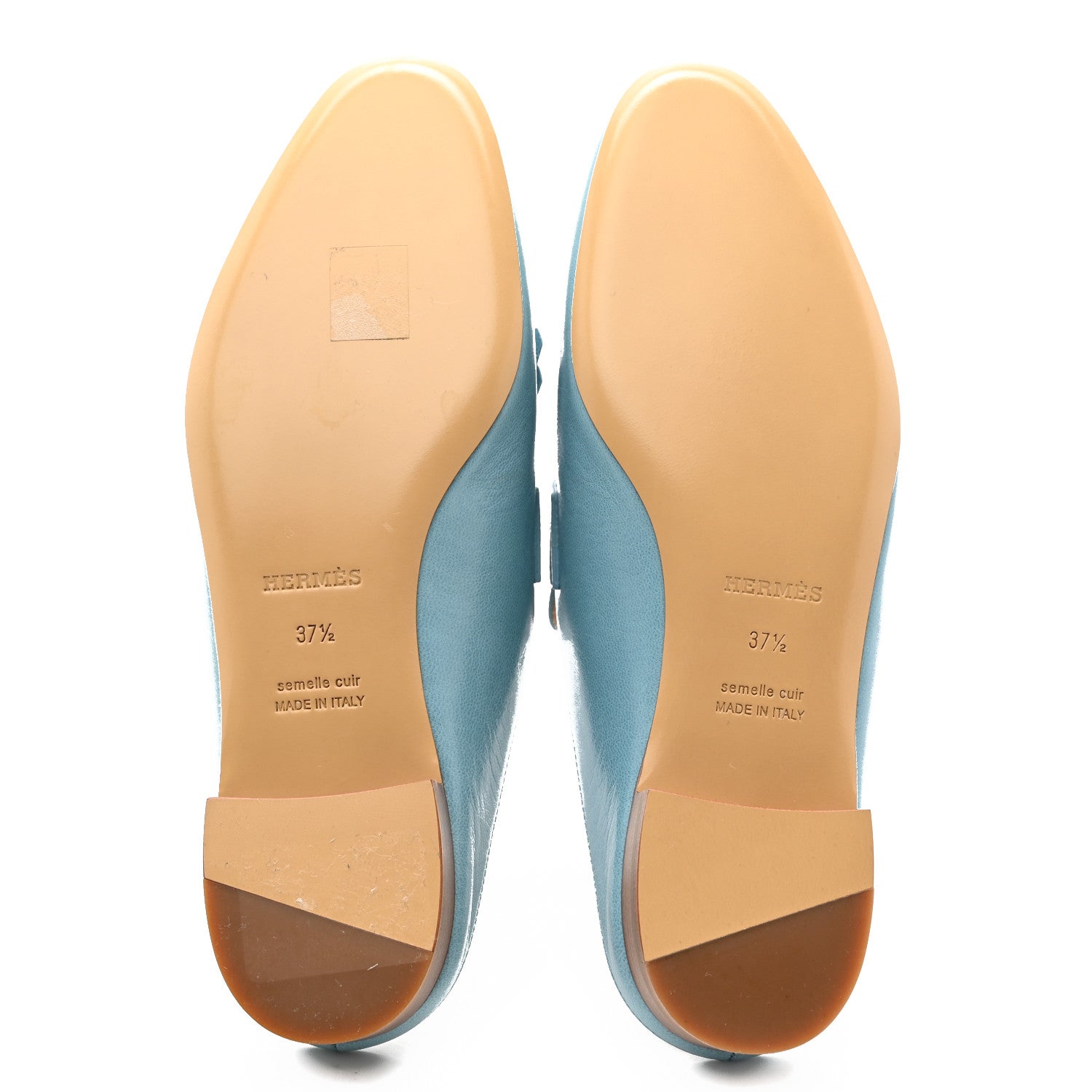 Hermes Goatskin Rivoli Mules 37.5 Bleu Dorset 5 of 11