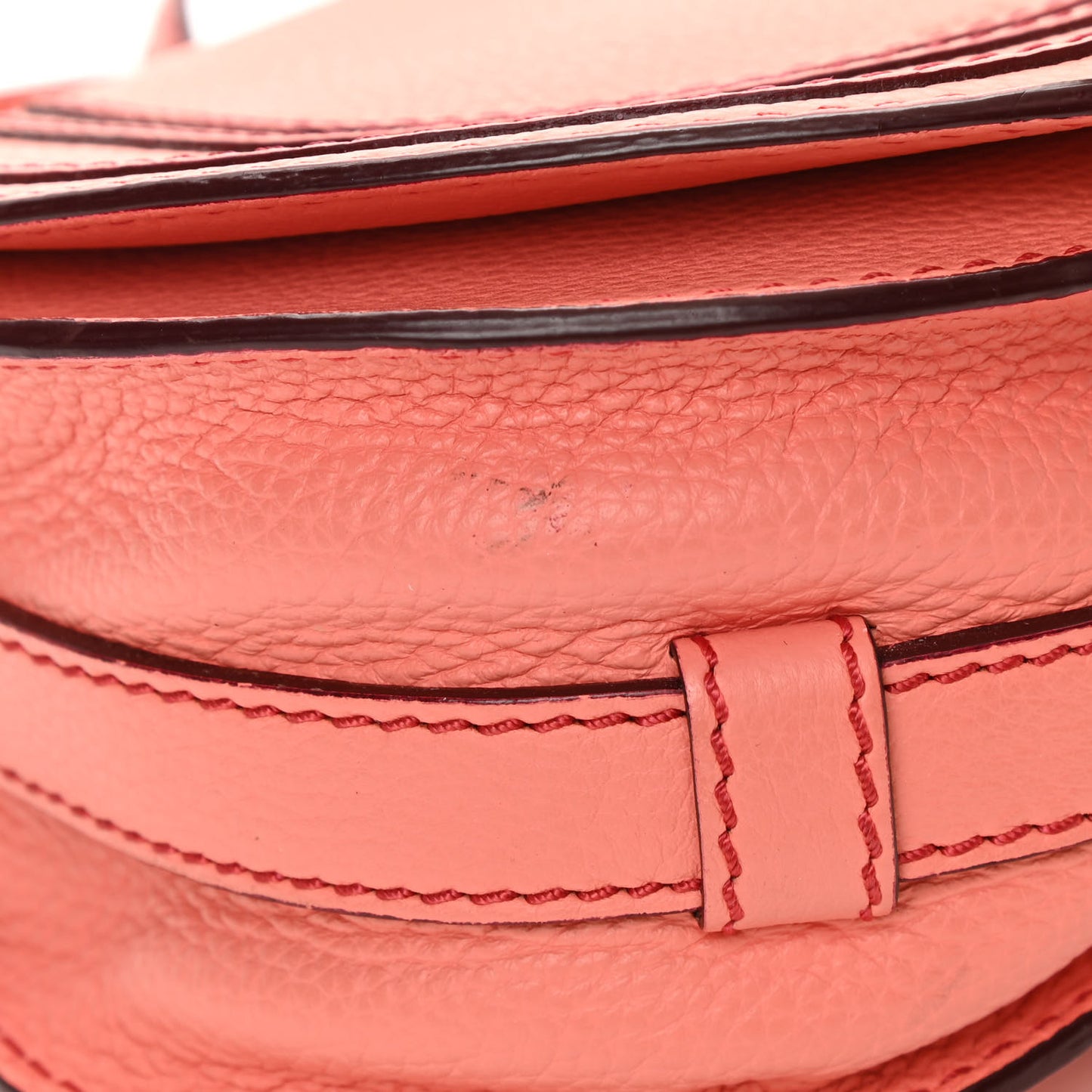 Calfskin Mini Marcie Round Crossbody Bag Coral Pop