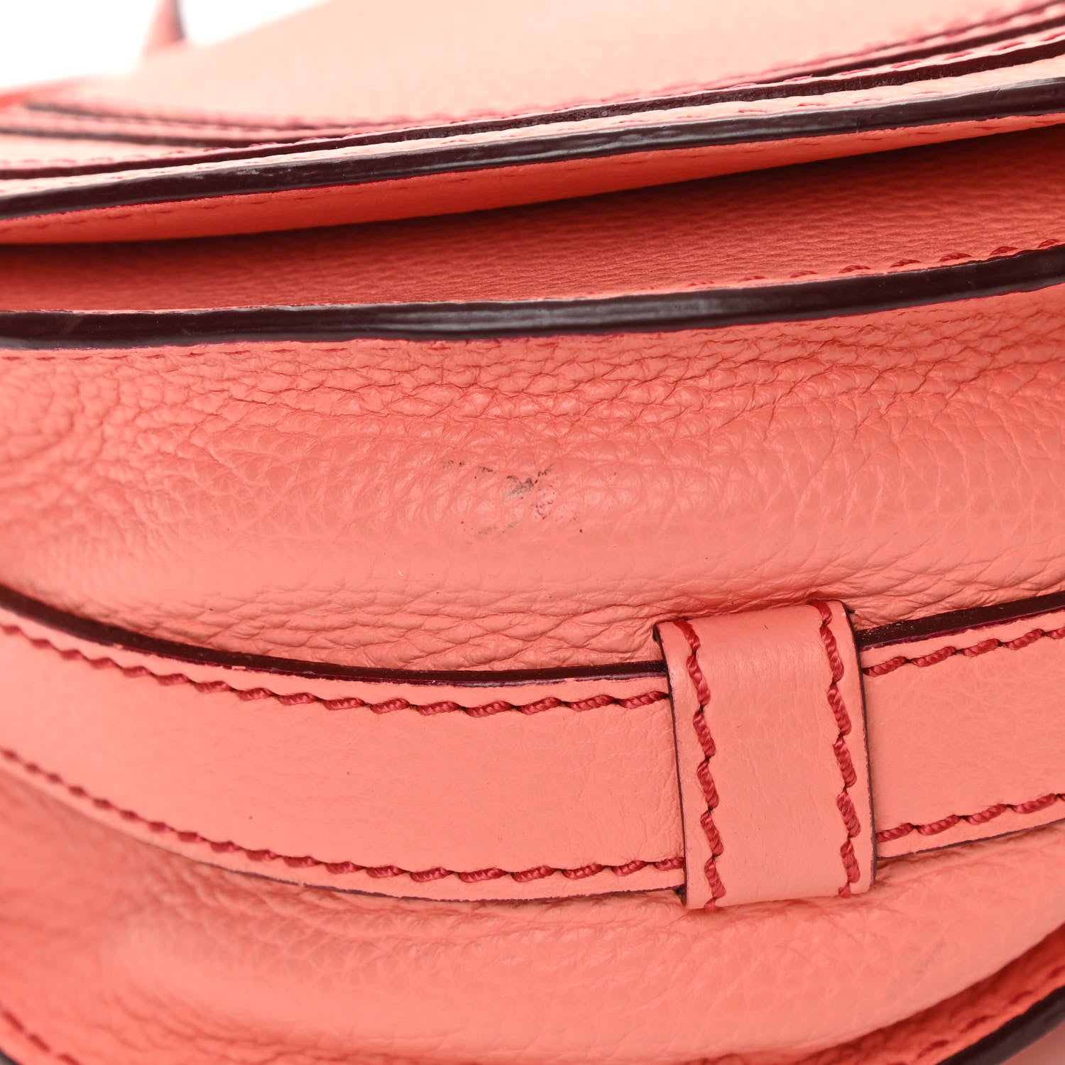 Chloe Calfskin Mini Marcie Round Crossbody Bag Coral Pop 14 of 15