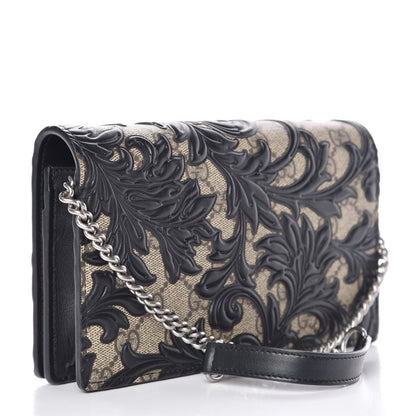Gucci GG Supreme Monogram Arabesque Chain Wallet Black 3 of 10