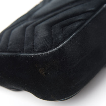 Gucci Velvet Matelasse Mini GG Marmont Shoulder Bag Black 14 of 16