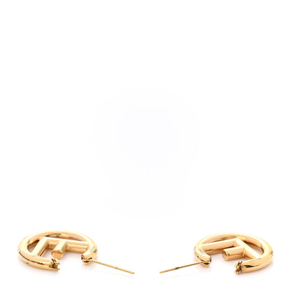 Fendi Metal FF Hoop Earrings Gold 3 of 6
