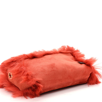 Saint Laurent Suede Fur Small Reversible Monogram Kate Satchel Pavot Rouge 7 of 17