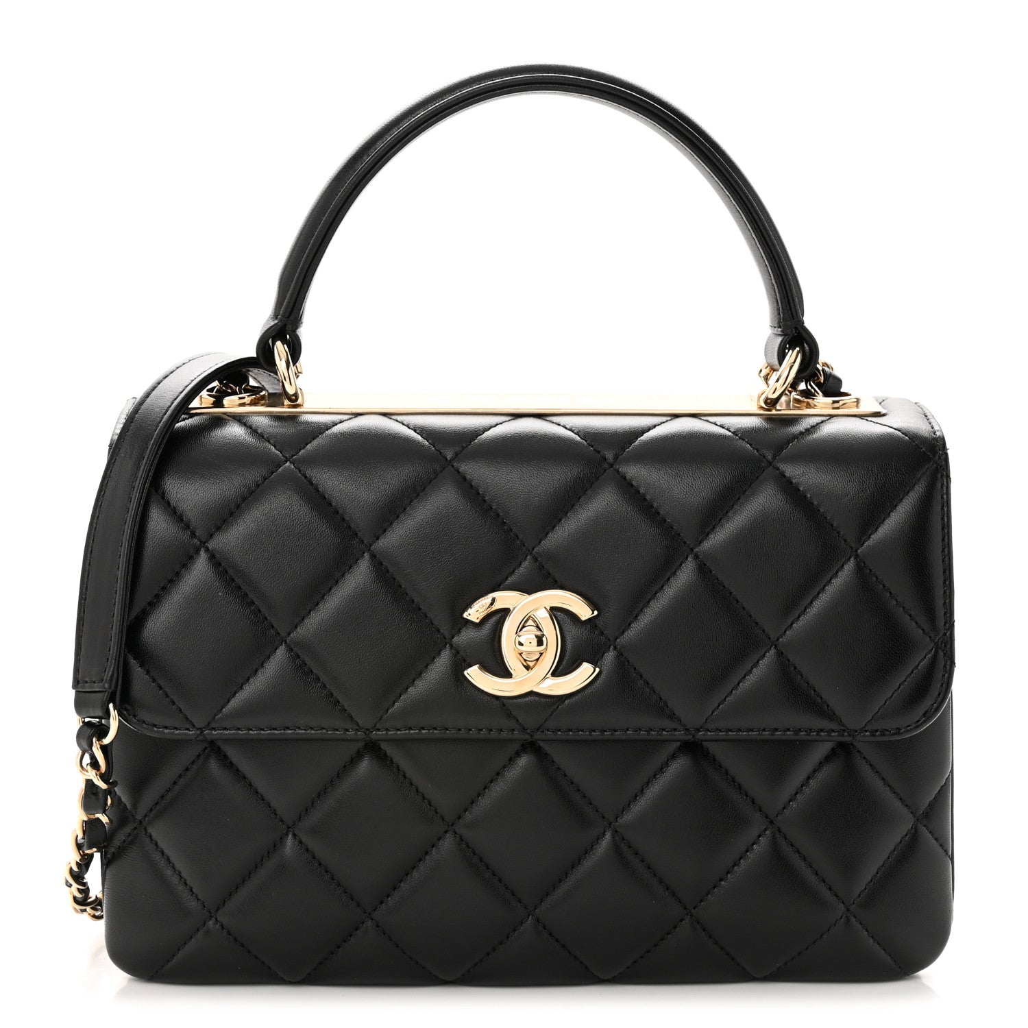 Chanel Lambskin Quilted Small Trendy CC Dual Handle Flap Bag Black 1 of 10