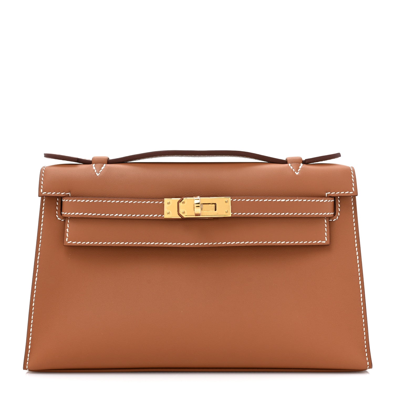 Hermes Swift Kelly Pochette Clutch Gold 1 of 10