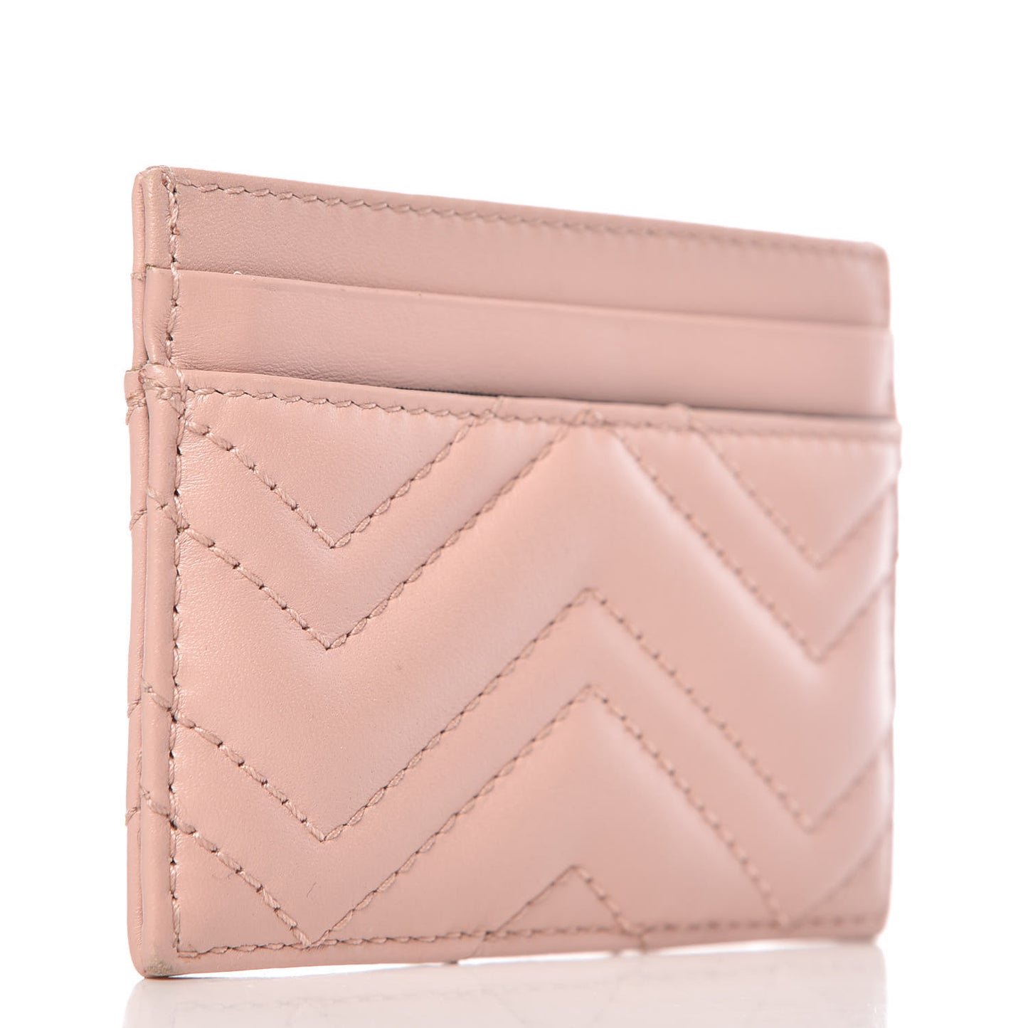 Calfskin Matelasse GG Marmont Card Holder Perfect Pink