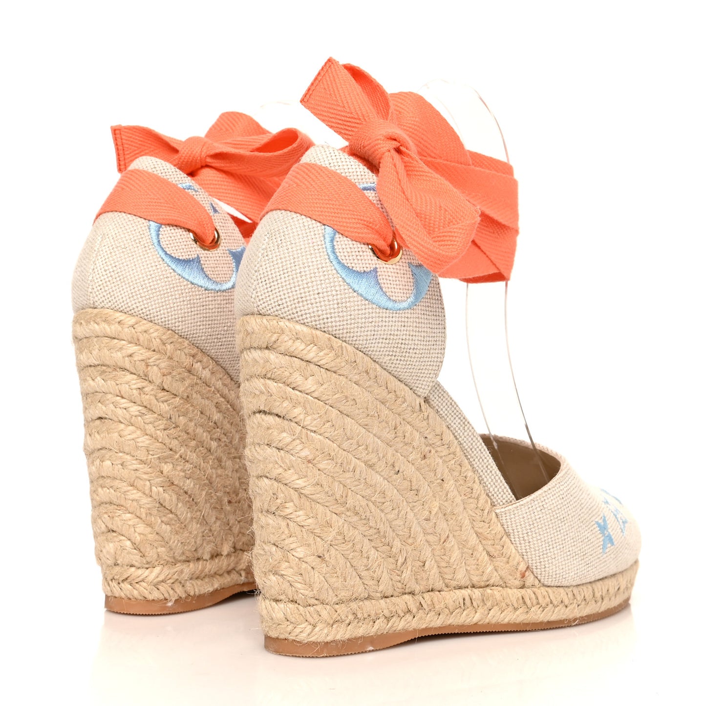 Canvas Monogram Starboard Wedge Espadrilles 40 Blue