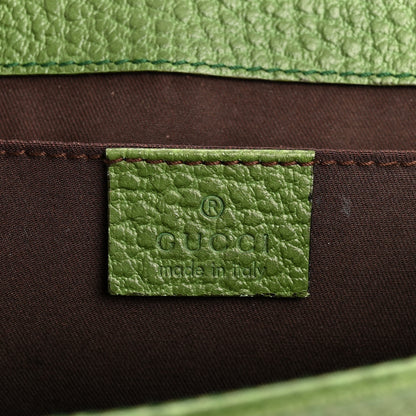 Gucci Calfskin Bamboo Top Handle Bag Green 6 of 15
