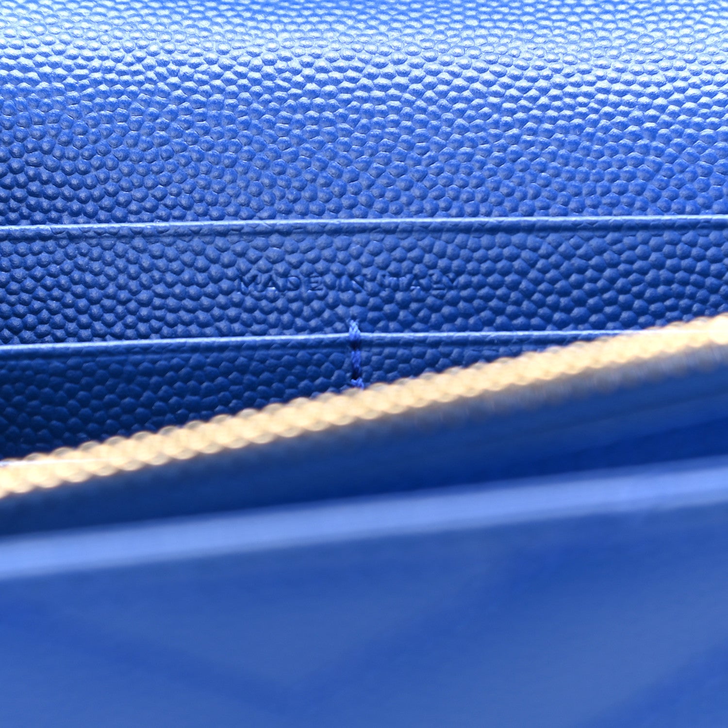 Saint Laurent Grain De Poudre Matelasse Chevron Monogram Chain Wallet Blue Majorelle 8 of 10