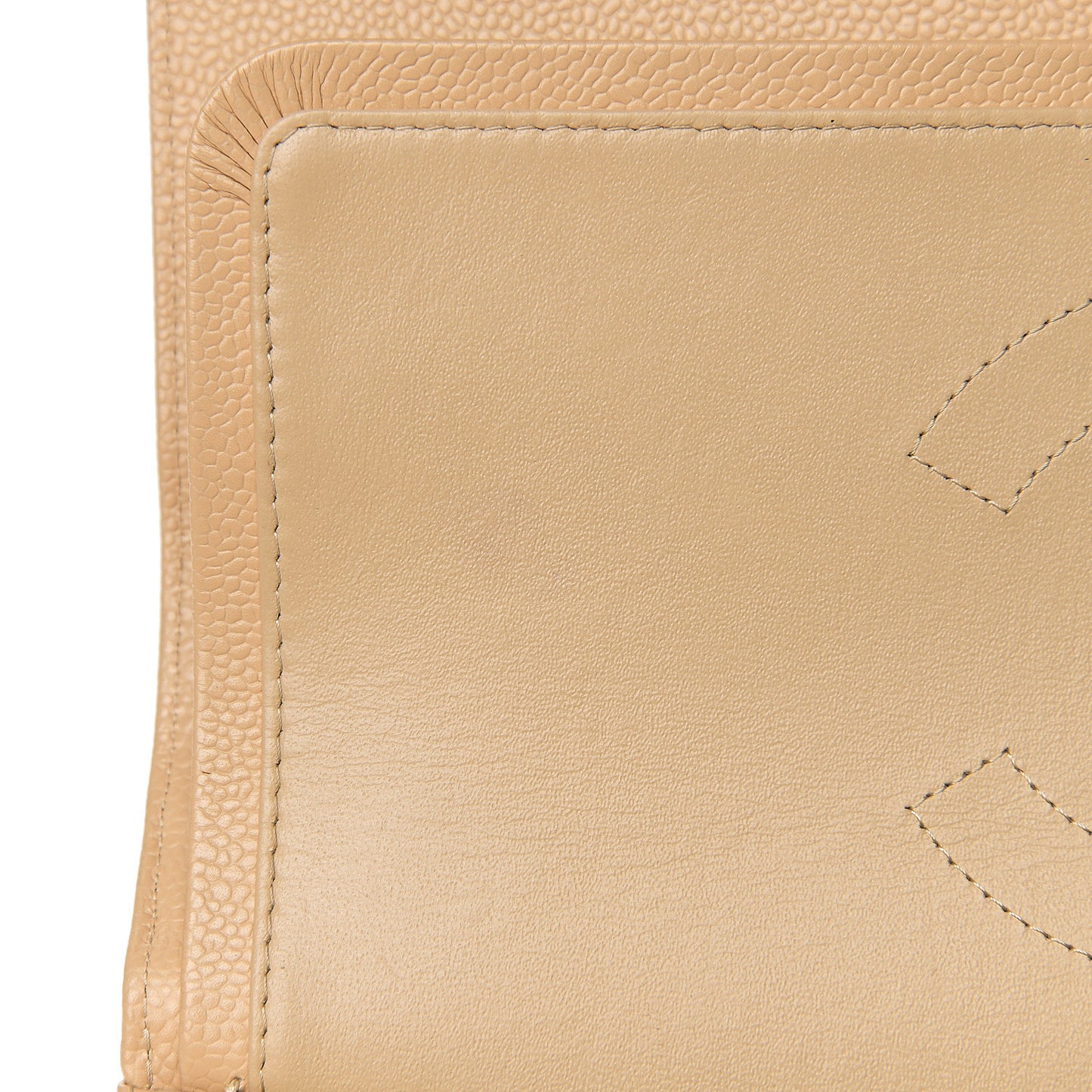 Caviar Quilted Jumbo Double Flap Beige Clair