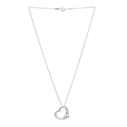 Tiffany Sterling Silver 16mm Elsa Peretti Open Heart Pendant Necklace 2 of 3