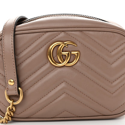 Gucci Calfskin Matelasse Mini GG Marmont Chain Shoulder Bag Porcelain Rose 7 of 11
