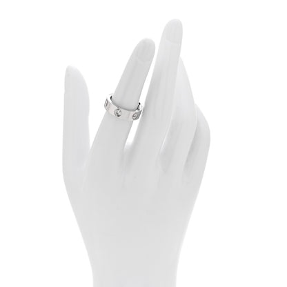 Cartier 18K White Gold 3 Diamond 5.5mm LOVE Ring 51 5.75 2 of 5