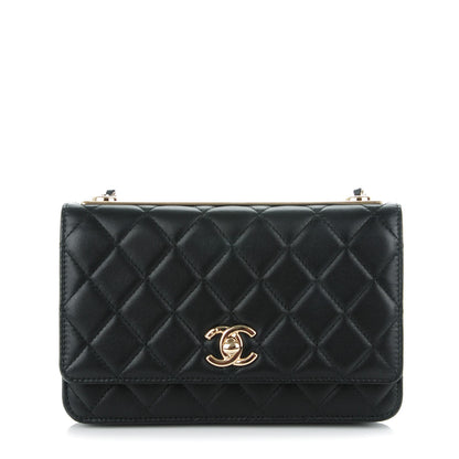 Chanel Lambskin Quilted Trendy CC Wallet On Chain WOC Black 1 of 10