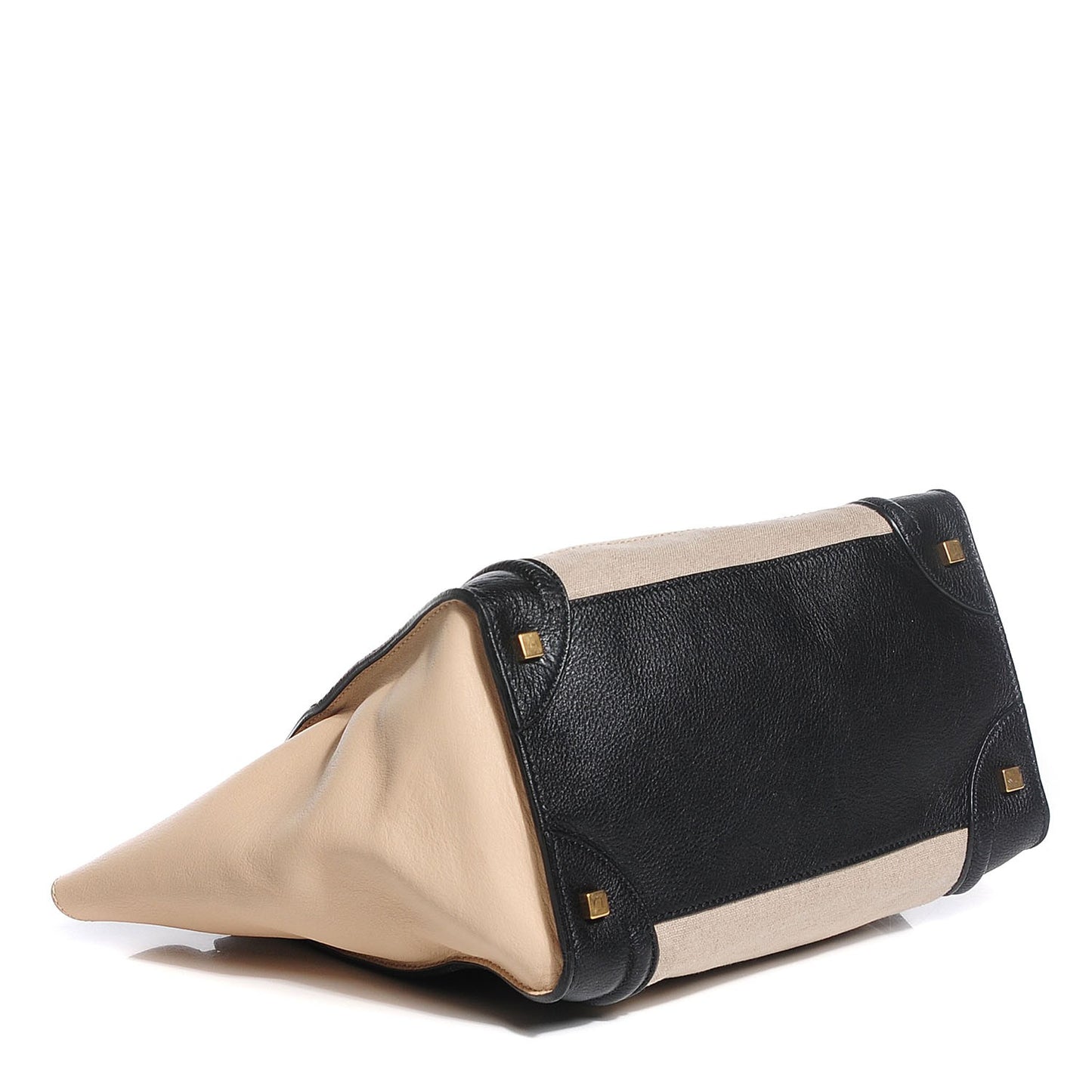 Calfskin Linen Mini Tri-Color Luggage Beige