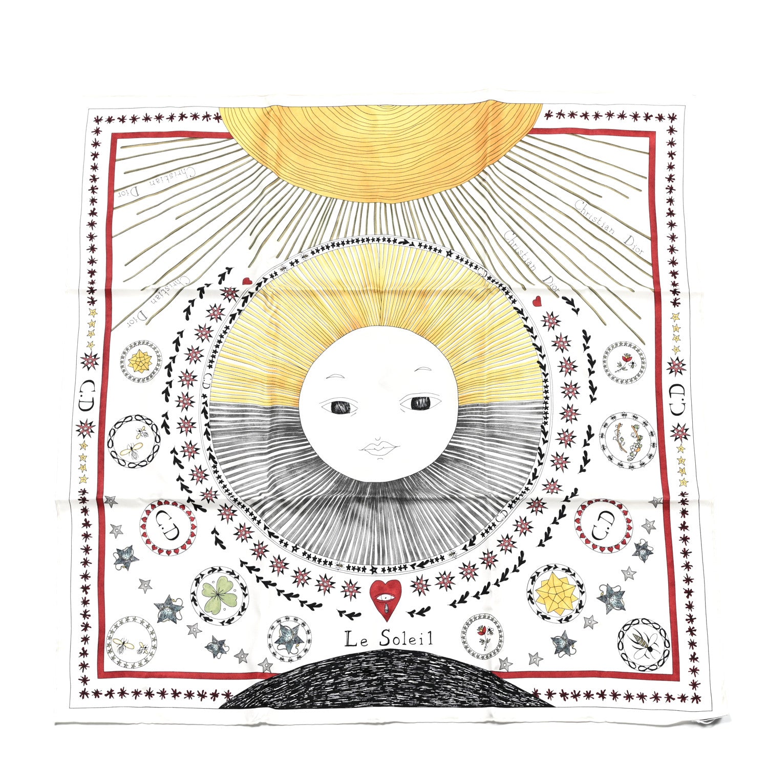 Christian Dior Silk Le Soleil Tarot Square Scarf 1 of 6