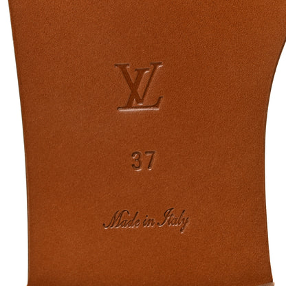 Louis Vuitton Damier Azur Vachetta Lock Flat Mule 37 6 of 8
