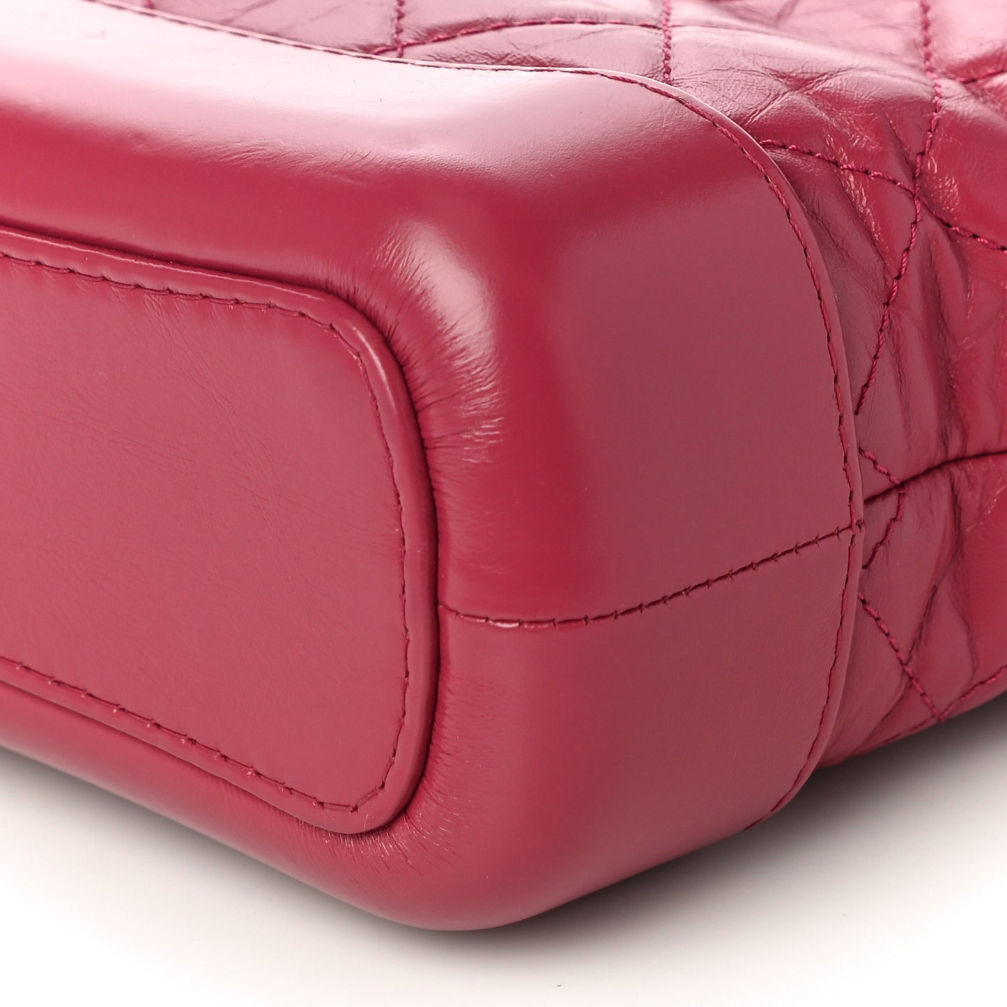 Aged Calfskin Quilted Small Gabrielle Hobo Dark Pink