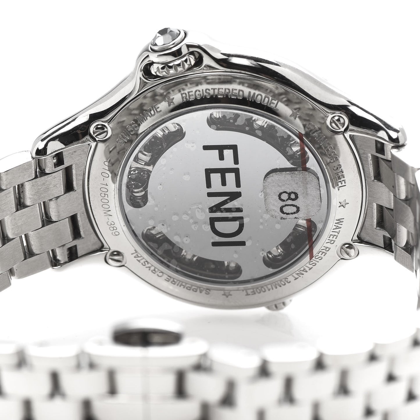 Stainless Steel Diamond Bezel Topaz 38mm Crazy Carats Quartz Watch Black