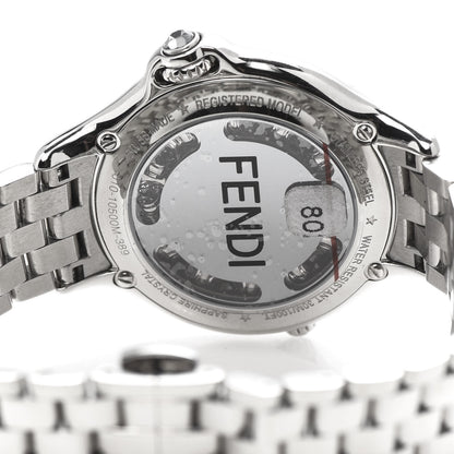 Fendi Stainless Steel Diamond Bezel Topaz 38mm Crazy Carats Quartz Watch Black 7 of 10