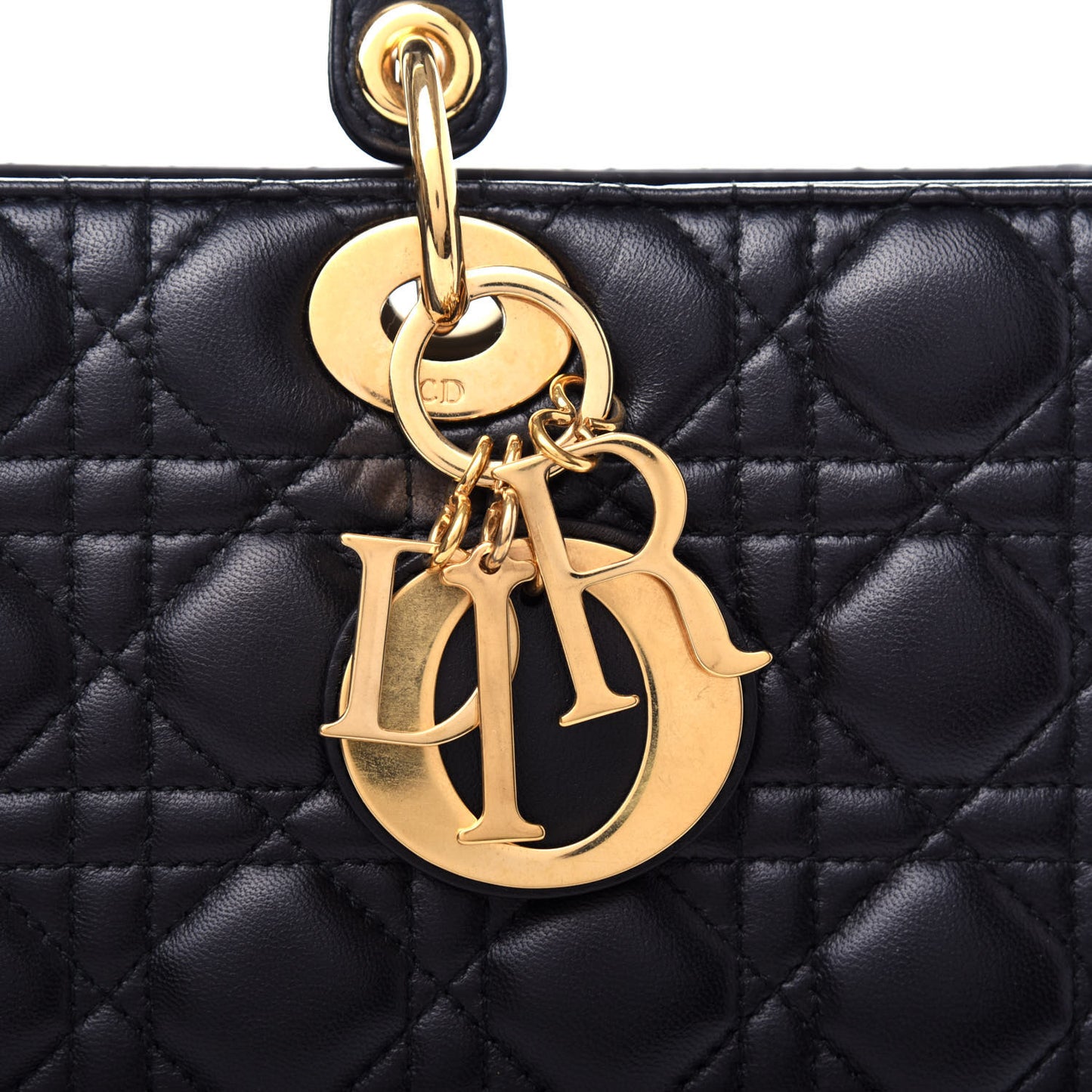 Lambskin Cannage Large Lady Dior Black