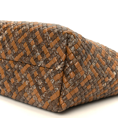 Bottega Veneta Nappa Snakeskin Intrecciato Medium Cabat Brown Multicolor 11 of 11