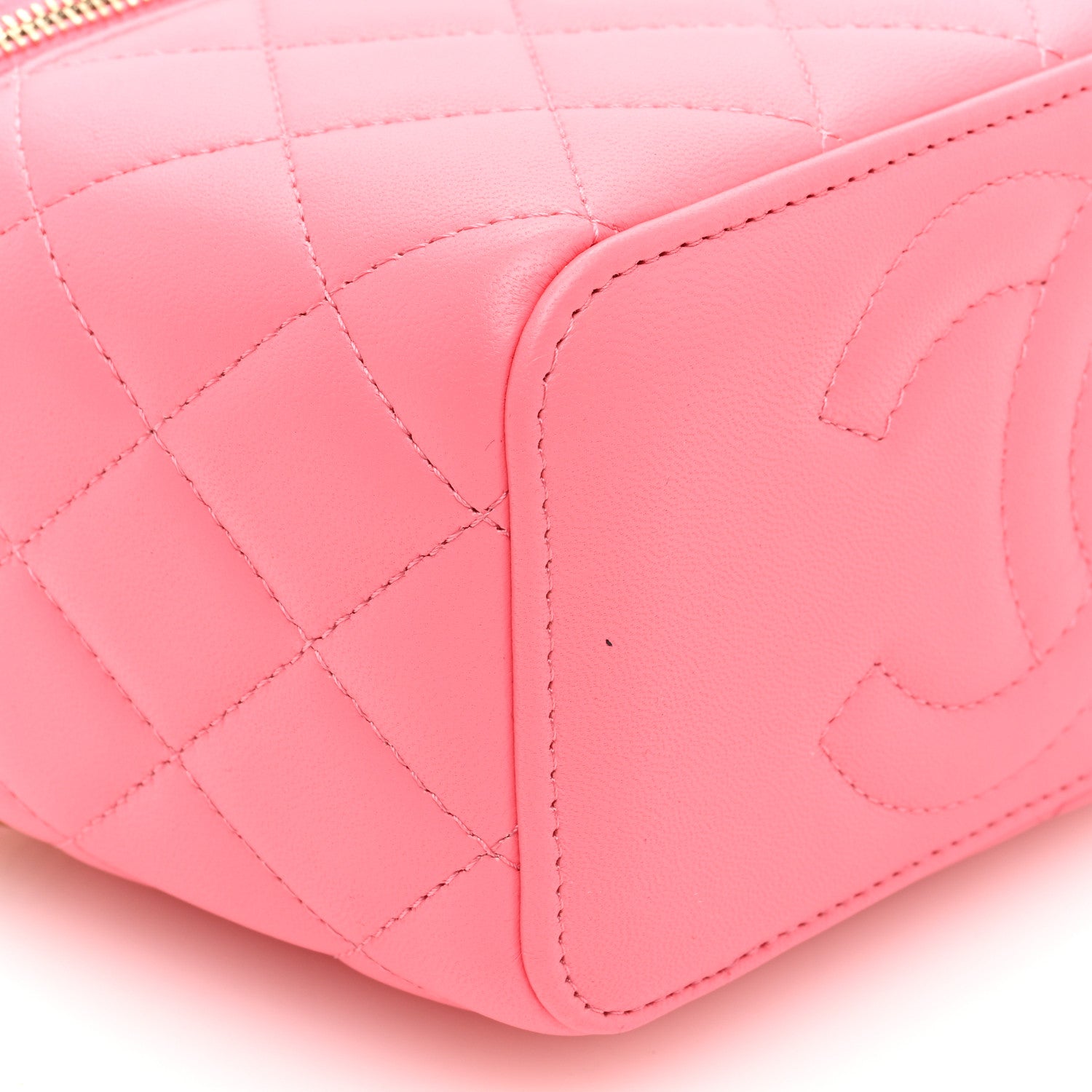 Chanel Lambskin Quilted Small Vanity Case With Chain Pink 10 of 11