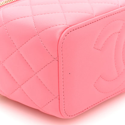 Chanel Lambskin Quilted Small Vanity Case With Chain Pink 10 of 11