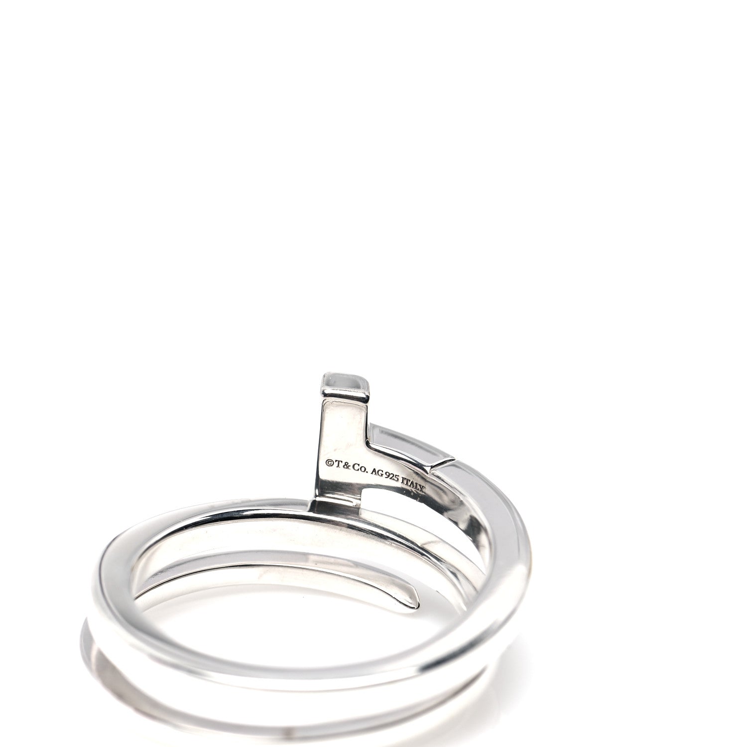 Tiffany Sterling Silver T Square Wrap Ring 53 6.5 4 of 5