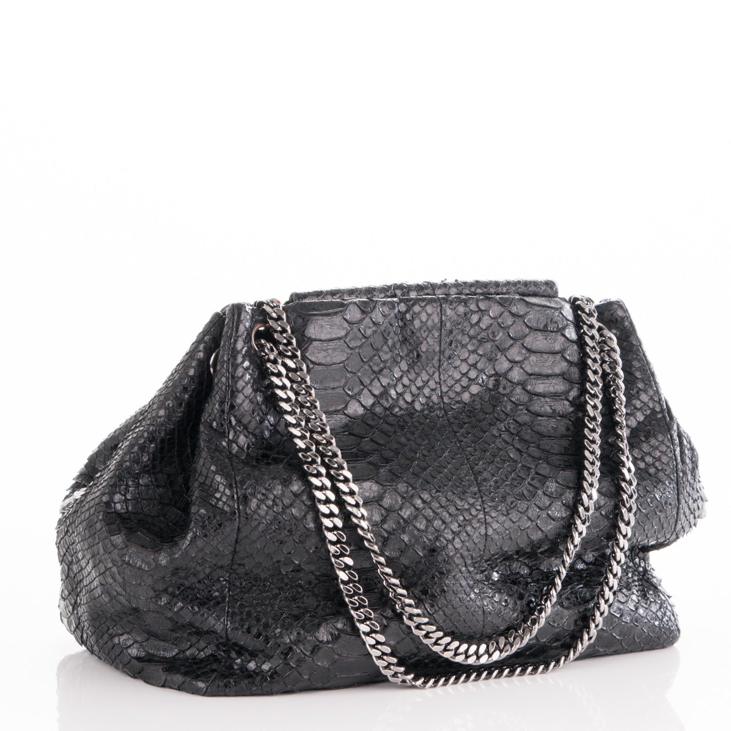 Python Accordion Tote Black