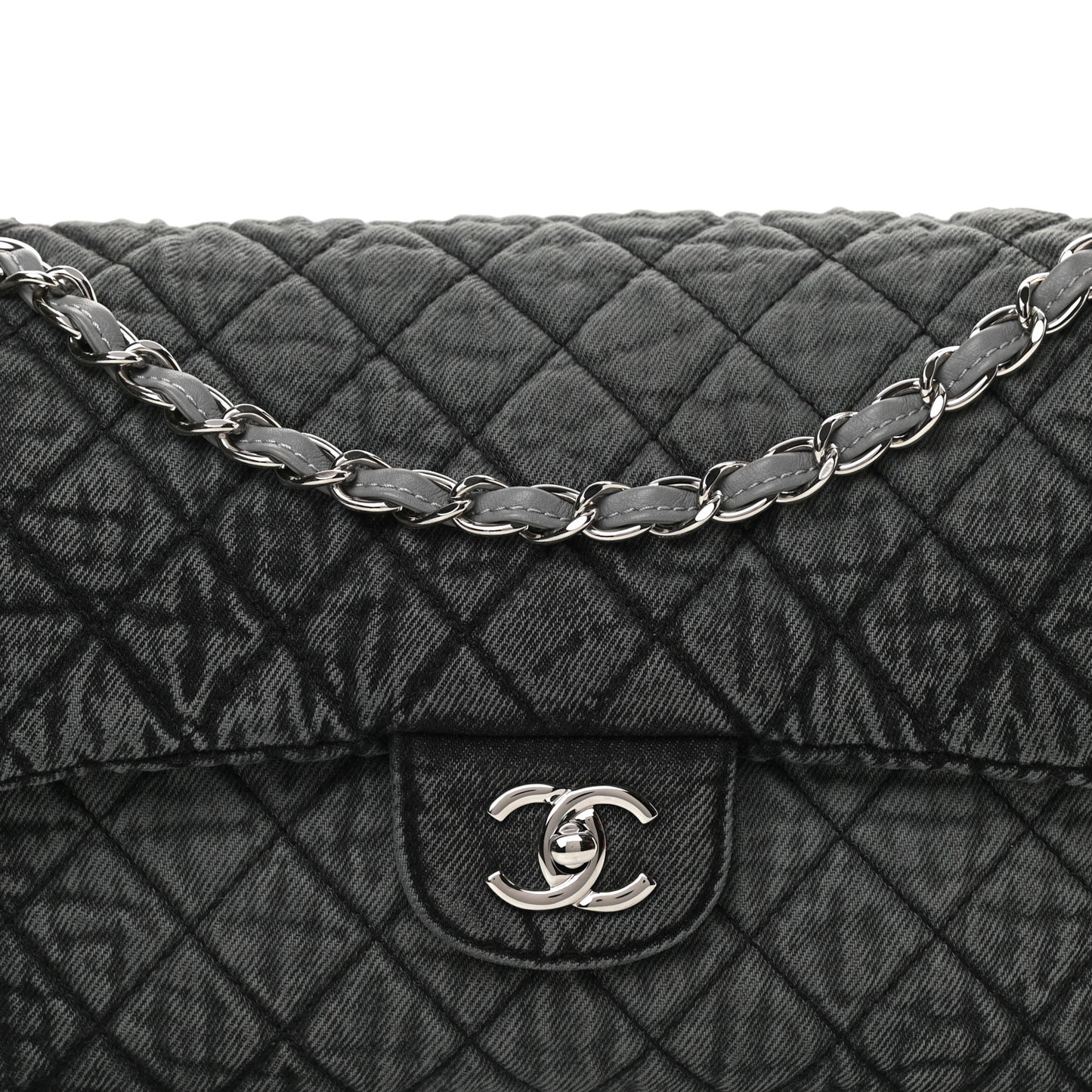 Denim Quilted Denimpression Flap Grey Black