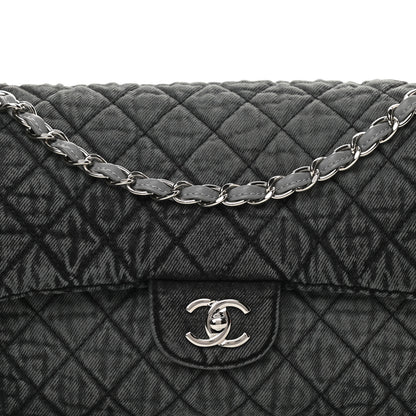 Chanel Denim Quilted Denimpression Flap Grey Black 8 of 11