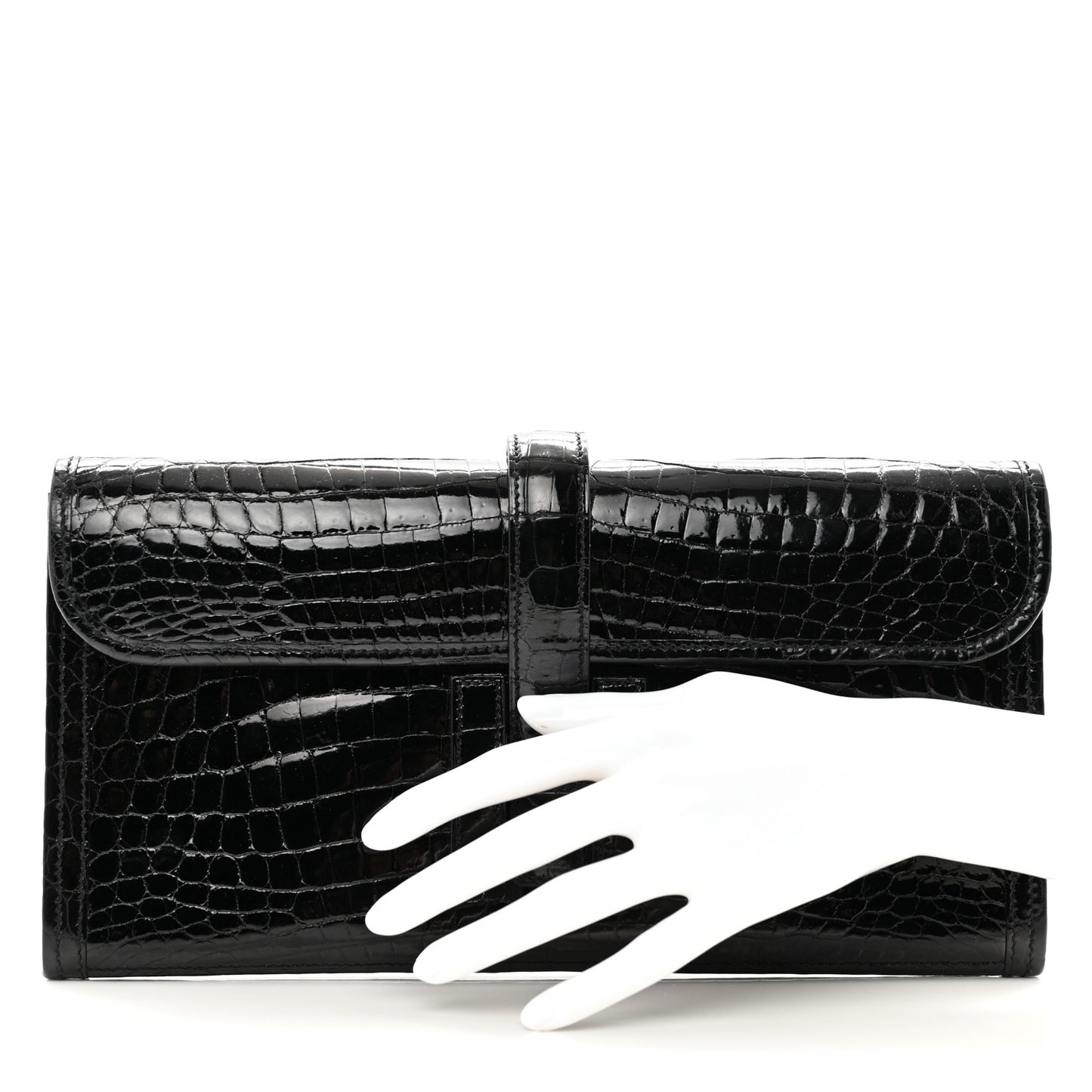 Shiny Niloticus Crocodile Jige Elan 29 Clutch Black