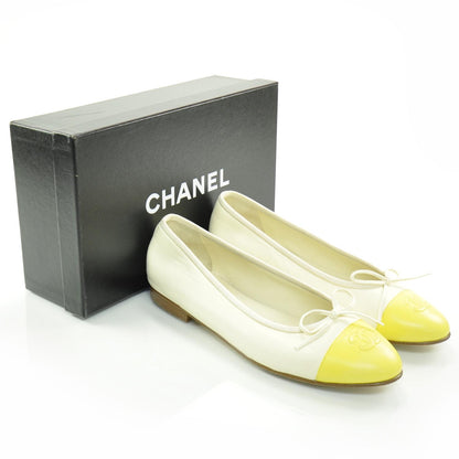 Chanel Leather Cap Toe Ballet Flats 39 2 of 7
