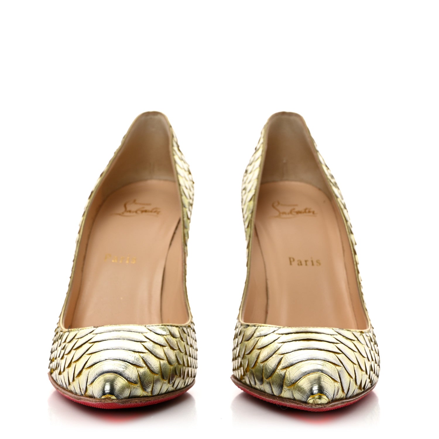 Christian Louboutin Python Armure Pigalle Follies 100 Pumps 38.5 Green 2 of 7