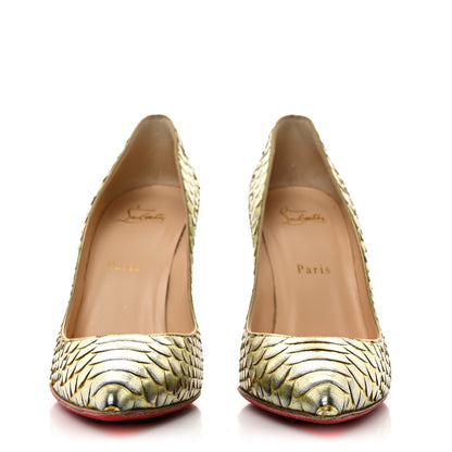 Christian Louboutin Python Armure Pigalle Follies 100 Pumps 38.5 Green 2 of 7