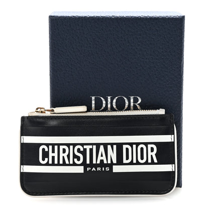 Christian Dior Calfskin Vibe Zip Key Wallet Blue White 7 of 7