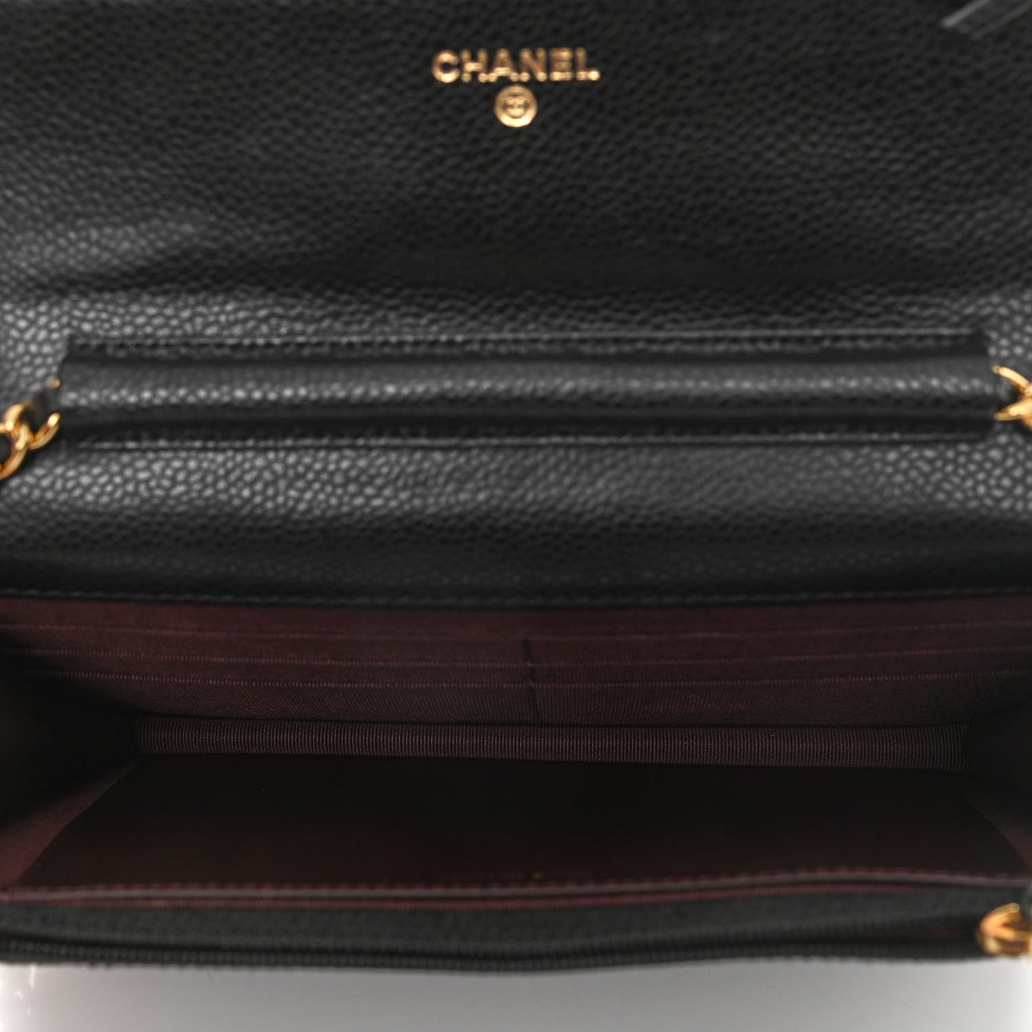 Caviar Quilted Wallet On Chain WOC Black