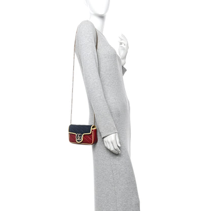 Gucci Vintage Effect Calfskin Matelasse Super Mini Torchon GG Marmont Shoulder Bag Black Beige 2 of 10