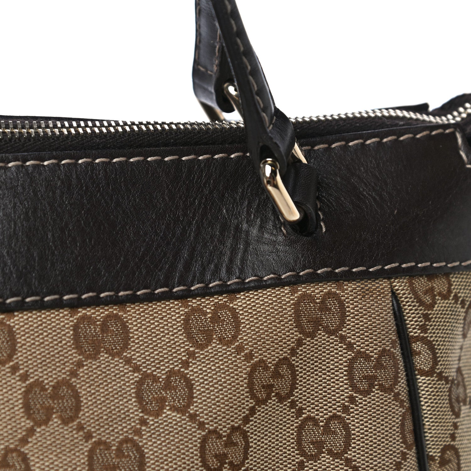 Gucci Monogram Web Mayfair Top Handle Satchel Dark Brown 14 of 14